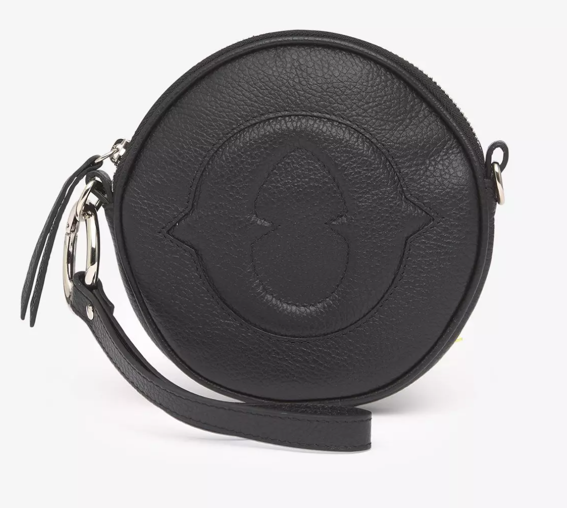 Black leather circle bag discount